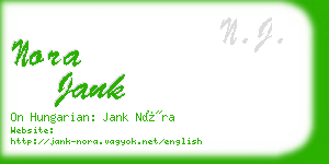 nora jank business card